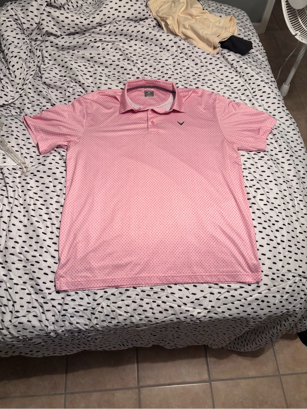 Callaway Light Pink Micro-Pattern Golf Polo